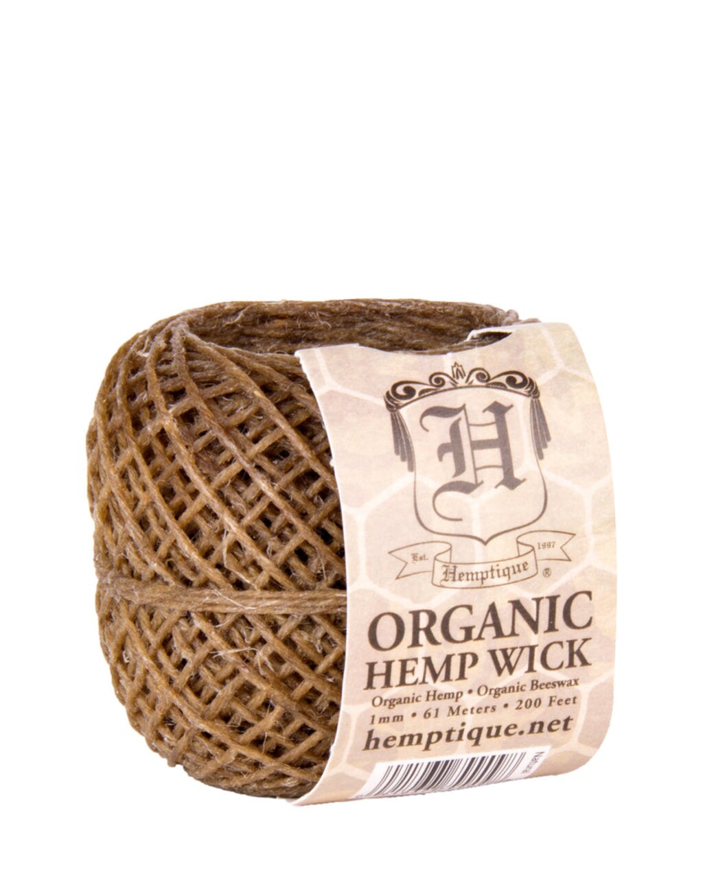 Hemptique Organic Beeswax Hemp Wick Balls Eco Friendly Sustainable Naturally Grown Jewelry Bracelet Making Paper Crafting Scrapbooking Bookbinding Mixed Media Crocheting Macrame Seasonal Holiday Gift Wrapping Outdoor Gardening Candle Making